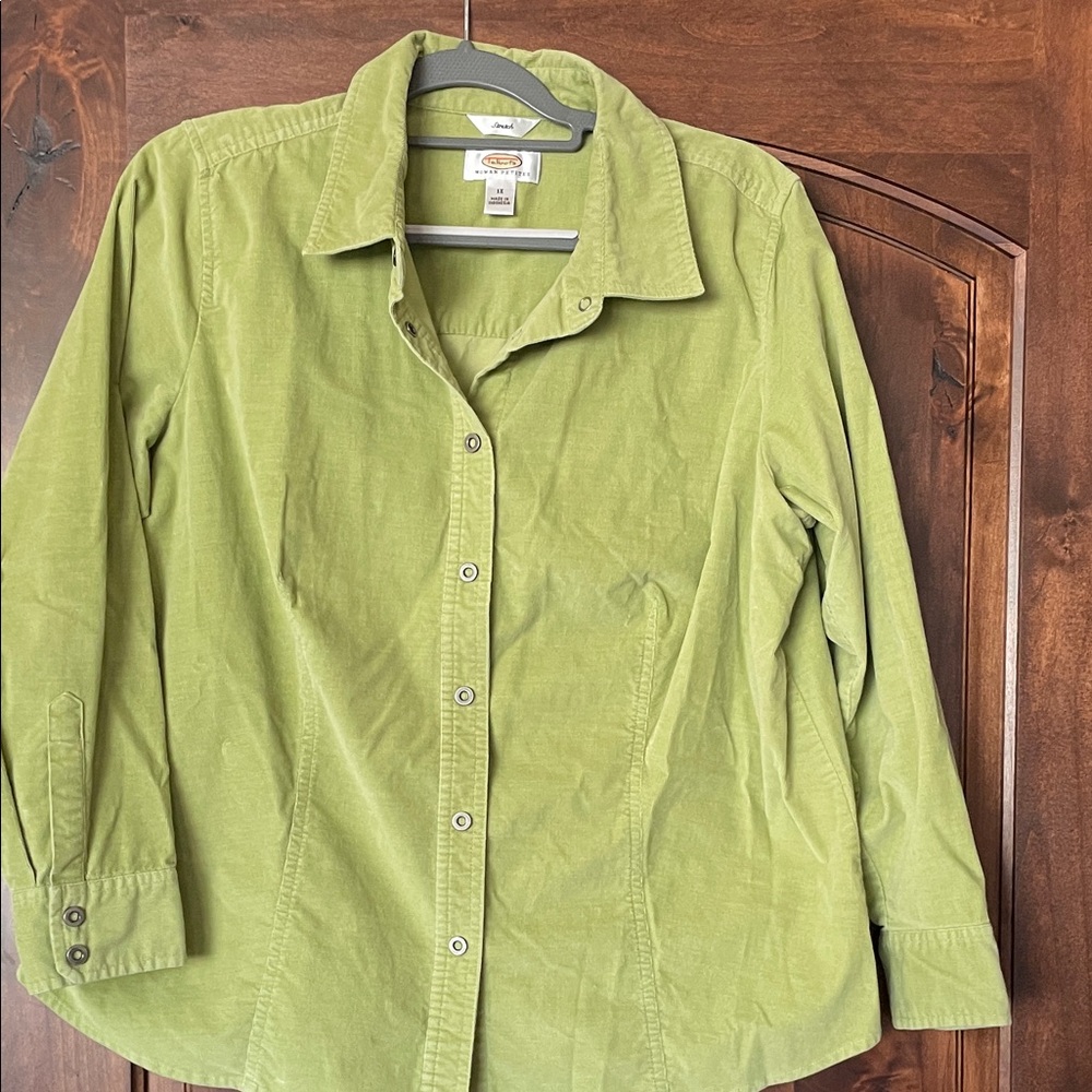 Talbots Green Button Down Shirt